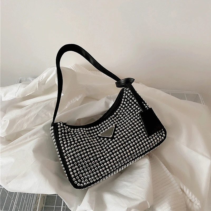 

New Vip Designer Luxury Bag For Women 2022 Diamond Shoulder Strap Handbag Underarm Bag Fashion Belt Zipper Female Evening Bags