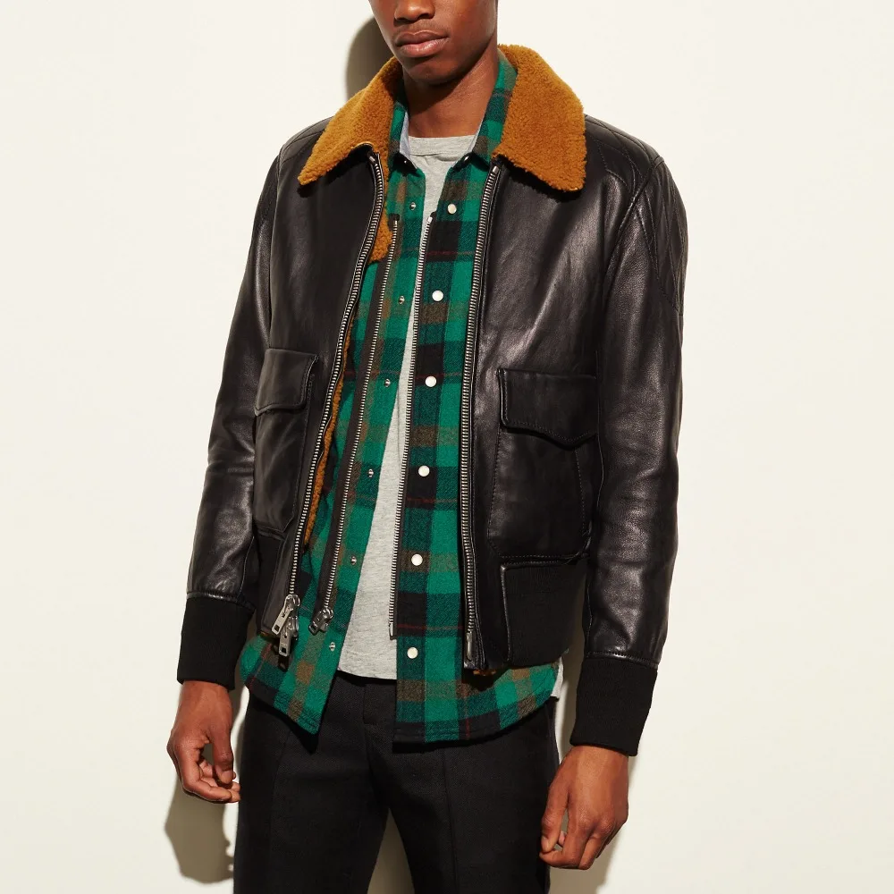 

Horseskin Coat Man's Genuine Leather Jacket Winter Men's Shearling Warm Fur A2 Clothing Classic