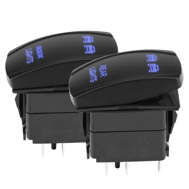 DC 12V 24V синий светодиод лазерный кулисный переключатель 5 Pin задний свет ВКЛ ВЫКЛ