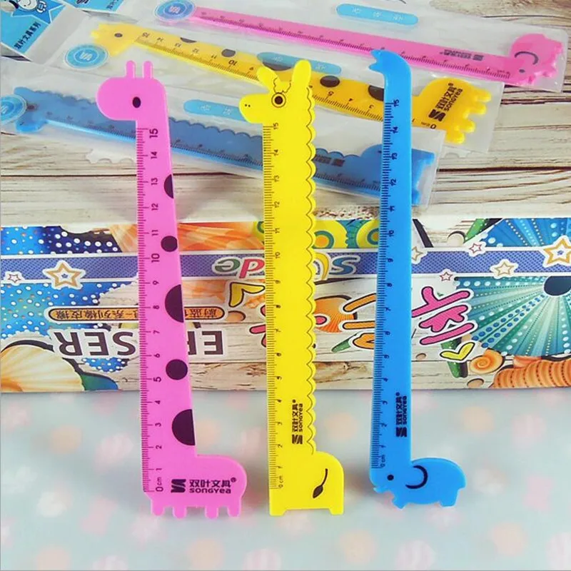 1 шт./лот Милая мультяшная линейка 15 см Жираф подарок для вечевечерние детей