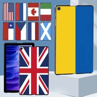slim new tablet hard back shell for samsung galaxy tab a7 10 4 inch flag pattern plastic durable cover case free stylus