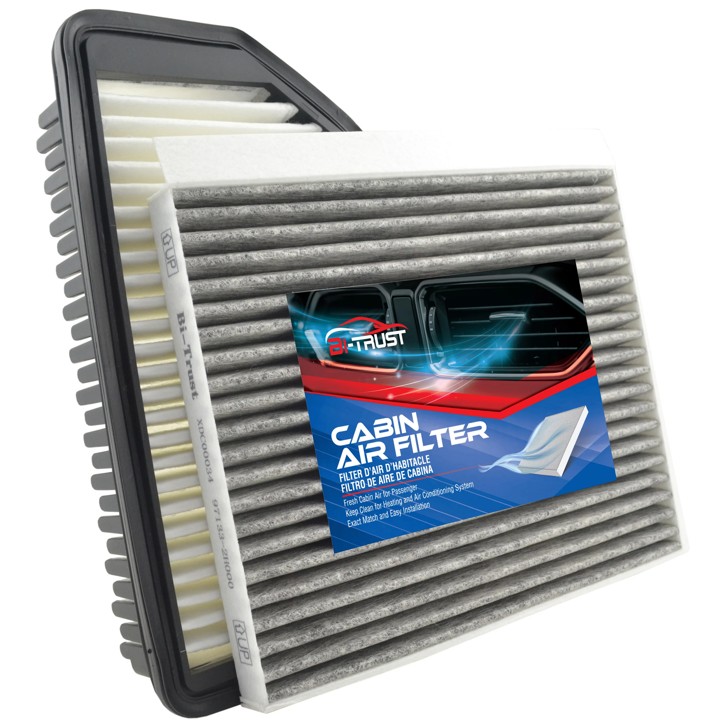 

Bi-Trust Set of Engine & Cabin Air Filter replacement for 14-17 Kia Forte5/14-16 Kia Forte Koup CF10728,97133-2H001,A7F79-AQ000