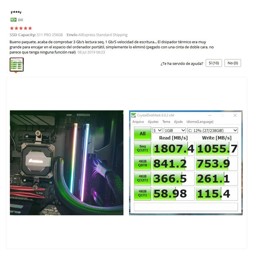 Твердотельный Накопитель ADATA XPG S11 Pro GAMMIX PCIe Gen 3x4 M.2 2280 для ноутбука Настольный внутренний жесткий диск 256G 512G M.2 SSD