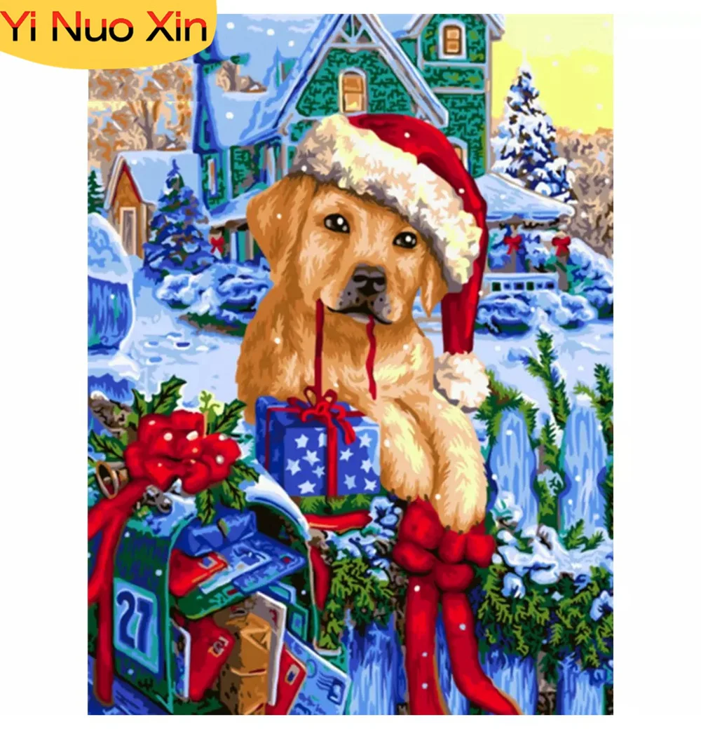 

YNX Diamond Art Painting Mosaic Full Square Set Animal Puppy 5D DIY Diamond Embroidered Wall Stickers Home Decor Gifts Christmas
