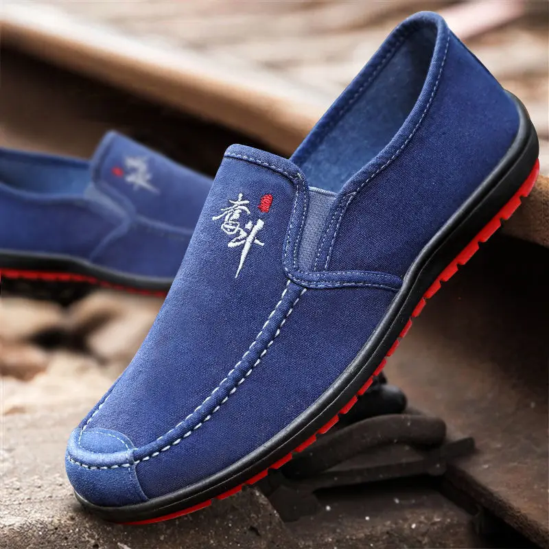 

Spring Autumn Canvas Men Casual Shoes Flats Slip On Loafers Breathable Sneakers Outdoor Walking Shoes Tenis Zapatillas Hombre