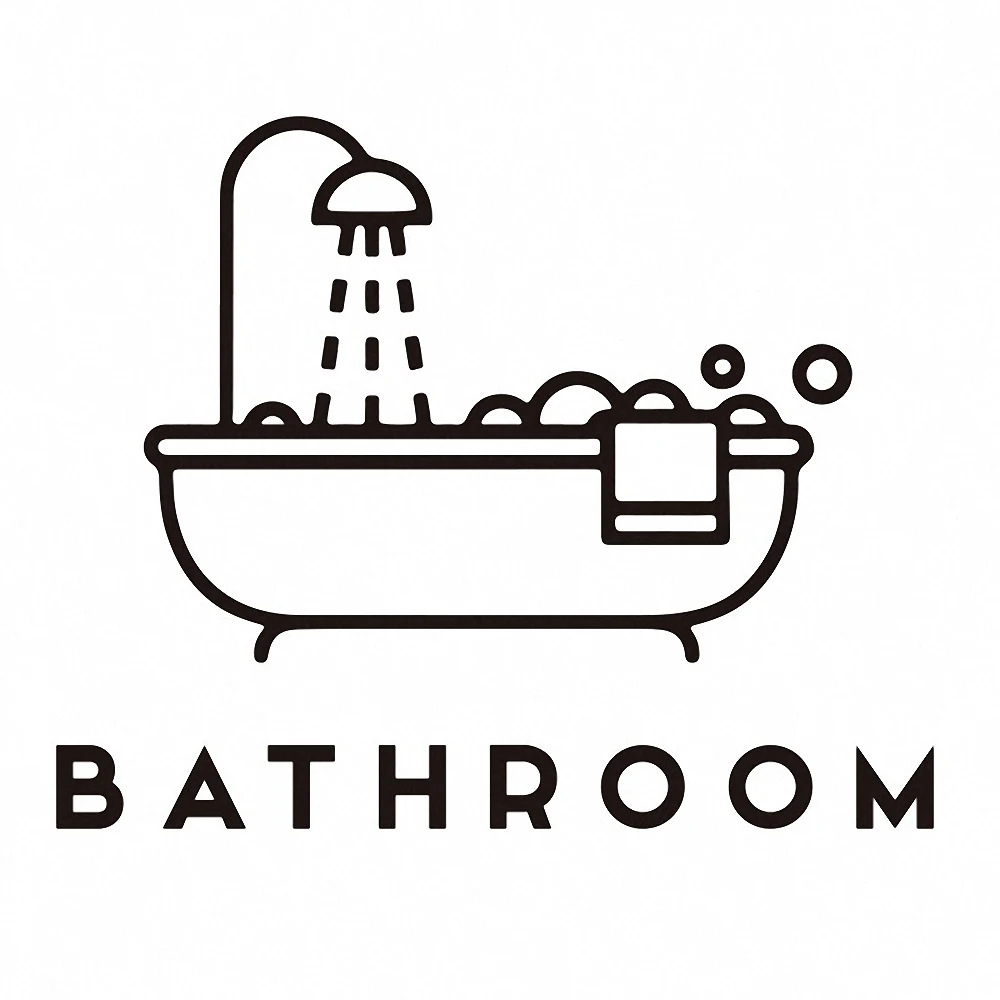 Bathroom Stickers Line Drawing Creative Shower Door Sticker Wall Decal DIY Bath Waterproof Toilet Washroom Decor | Дом и сад