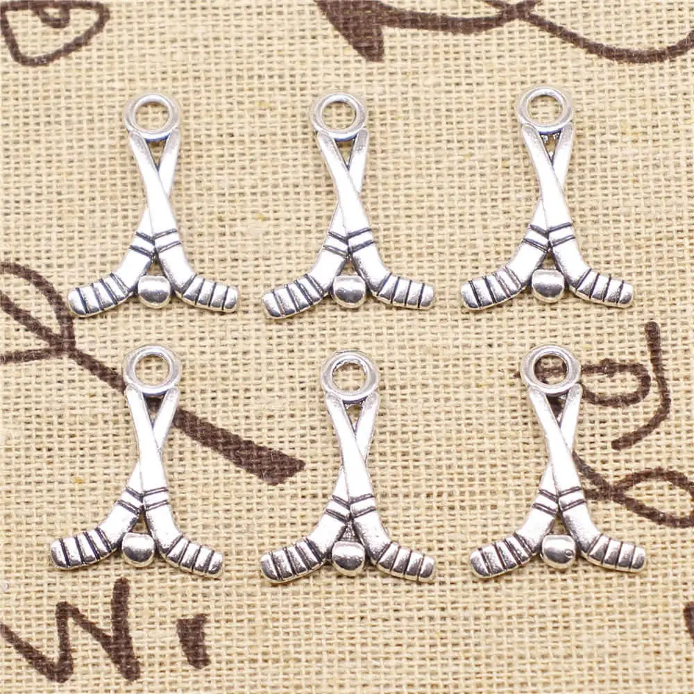 

Charm Pendant 22x16mm Puck Charms Antique Silver Color 10pcs