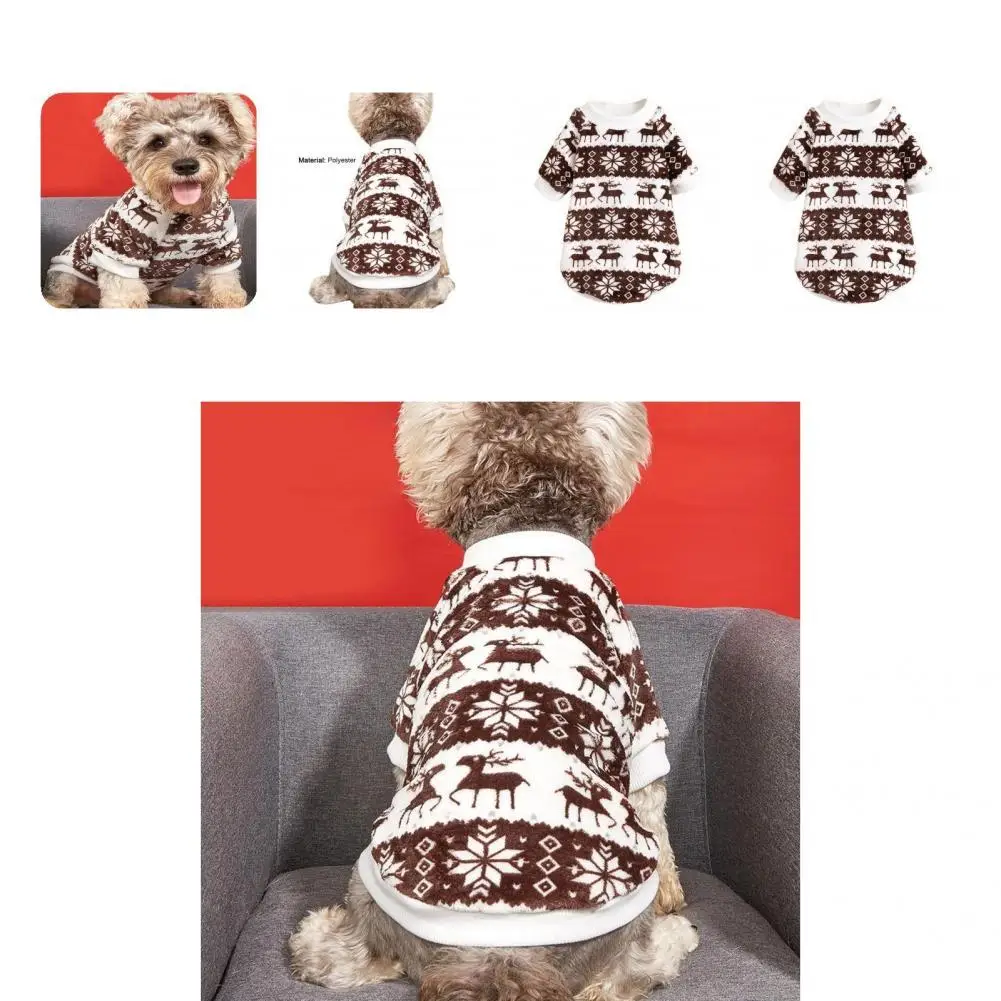 

Свитшот для собак, моющаяся одежда для домашних животных, кофейного цвета, отличный толстый двухногий свитер с круглым вырезом, зимняя одеж...