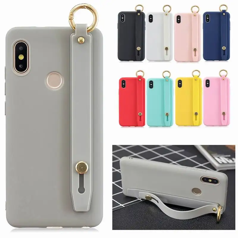 Мягкий чехол из ТПУ с ремешком на запястье для Xiaomi Redmi S2 GO 6A 7 7A Note 6 5 Pro K20 задняя