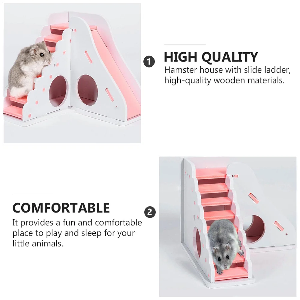 

1PC Wooden Pet Hamster House Slide Playground Hamster House Hamster Plaything