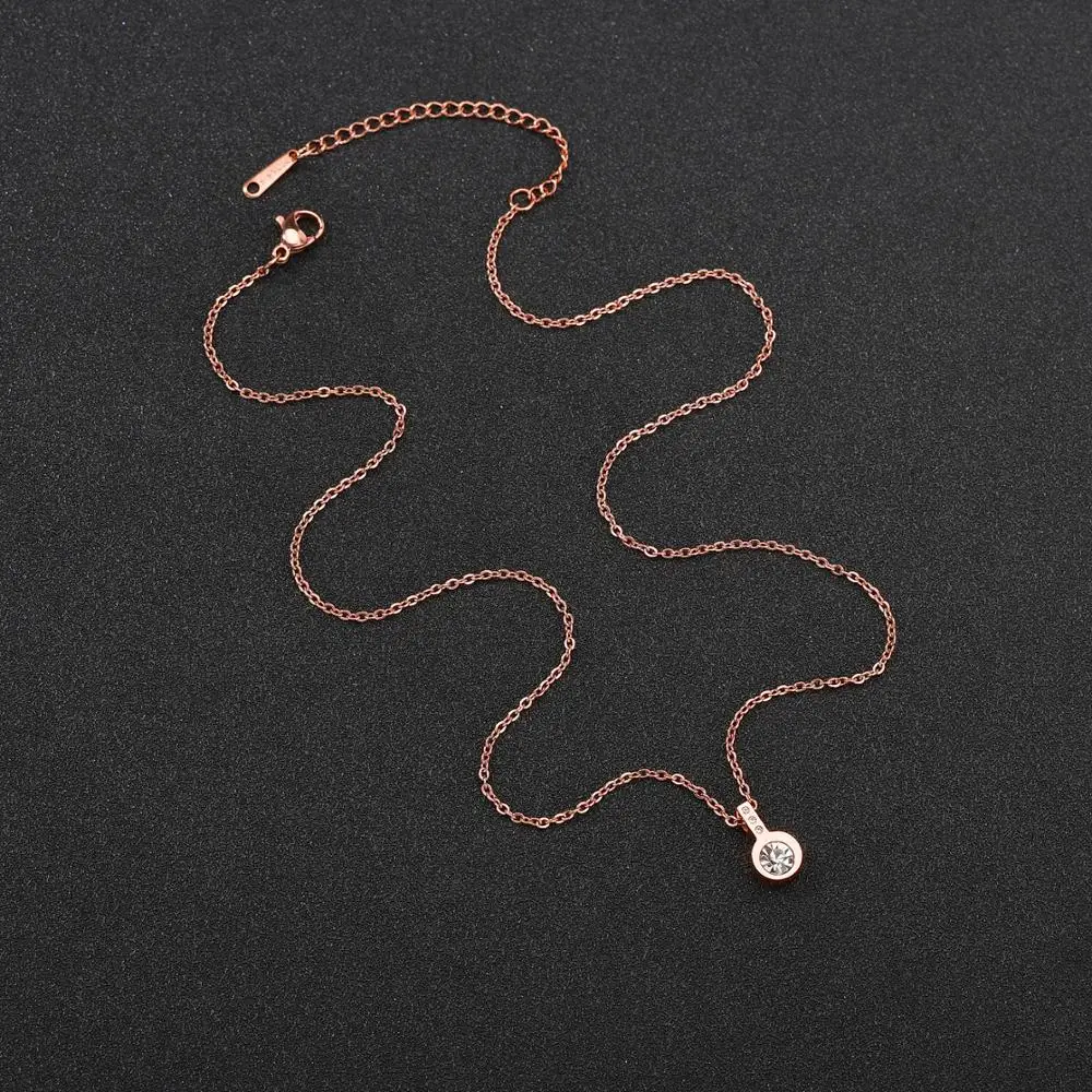 Goxijite простая CZ подвеска для ожерелья в виде камней женщин девушек из нержавеющей