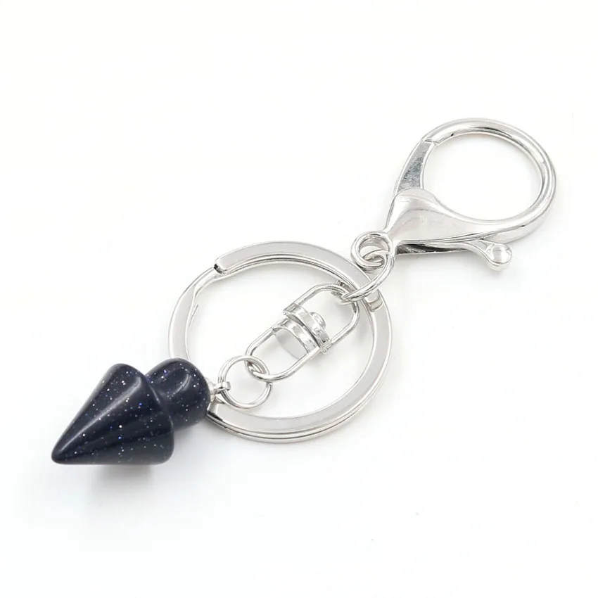 Голубой Песок Каменная Пирамида Посеребренная омаровая застежка круг