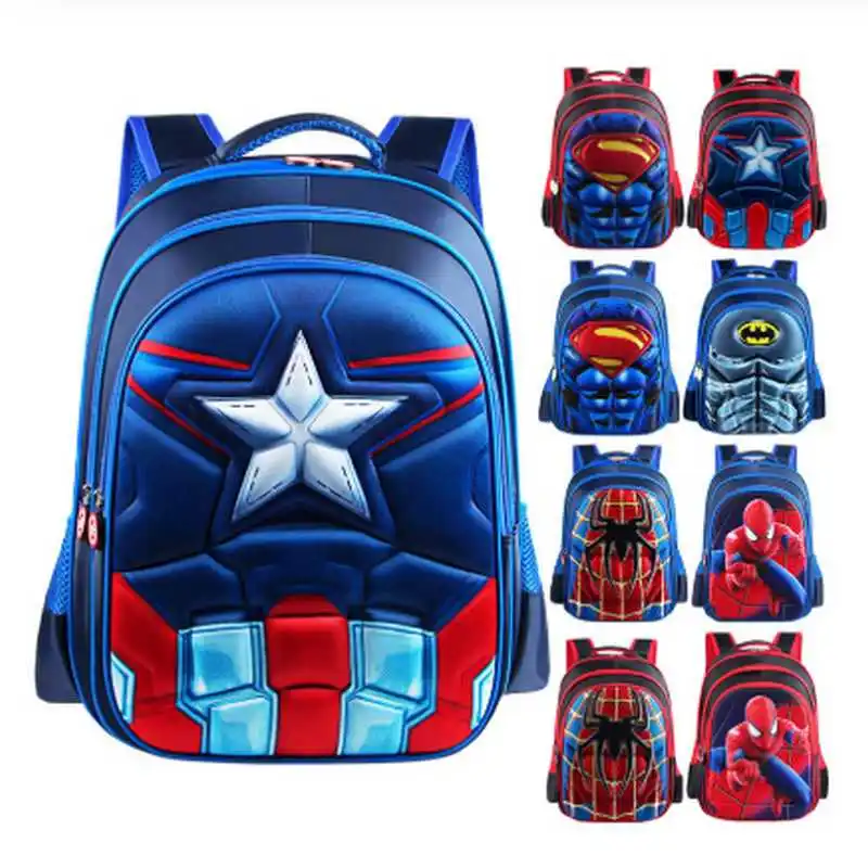 

Disney Fashion Captain America Boy Girl Children Kindergarten Teenager School bags Kids Student Backpacks Bookbag