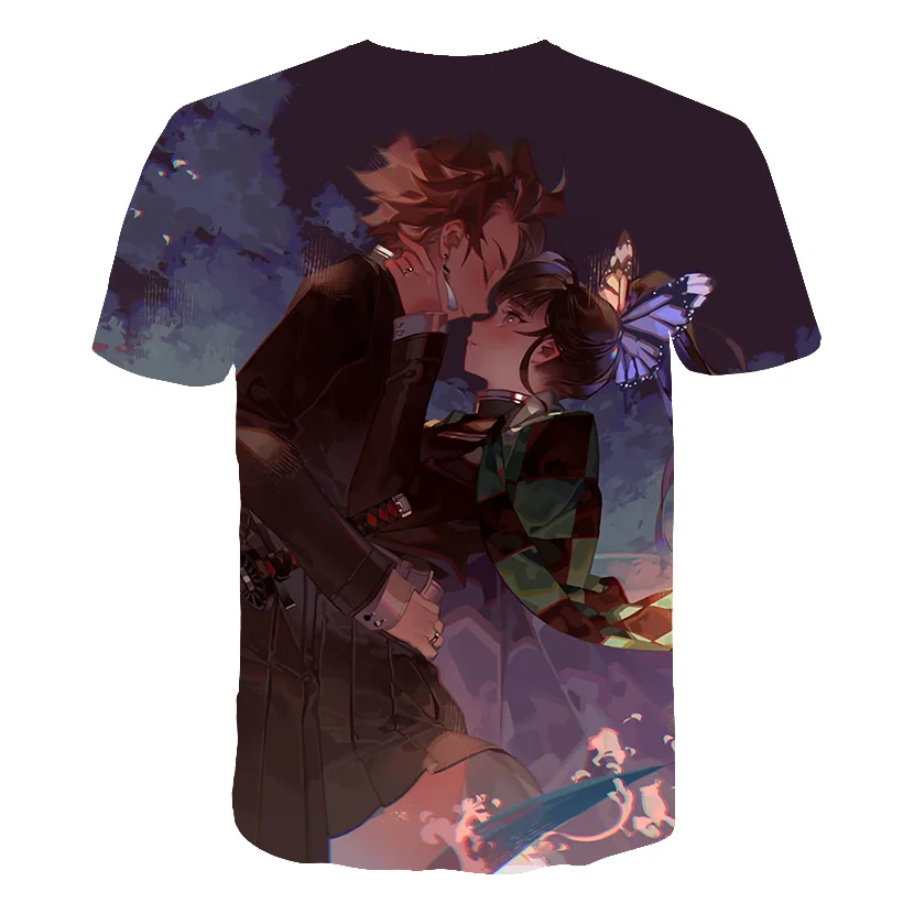 Детская одежда новая 3D футболка мультяшная Kawai детская японская Европа без Yaiba demon