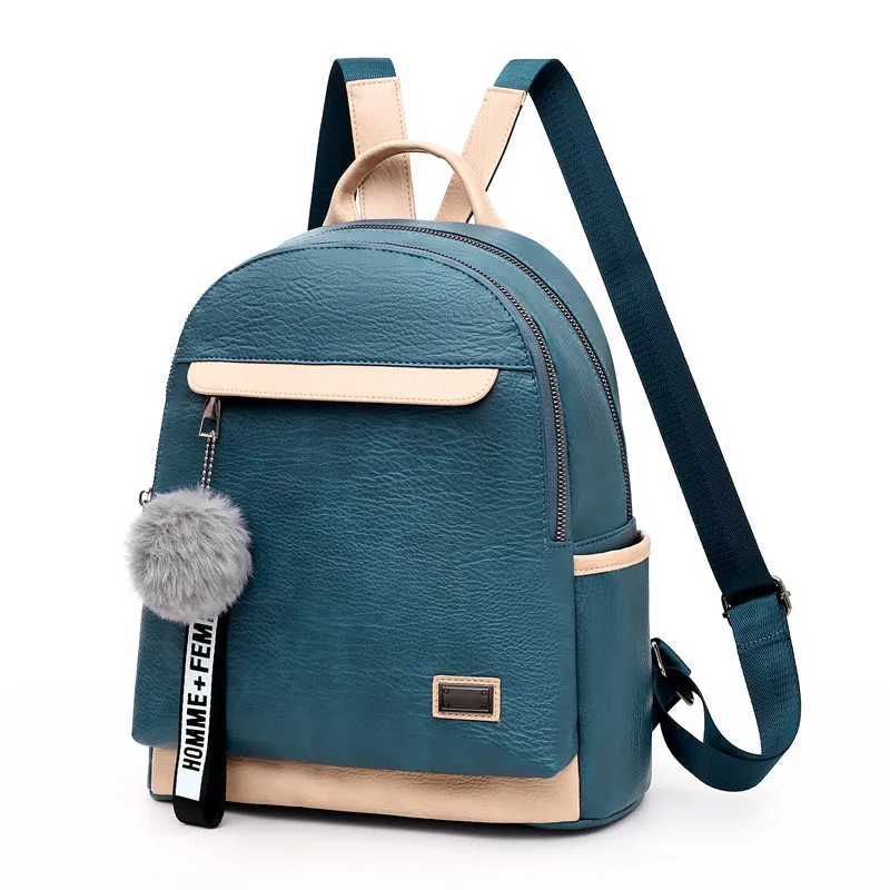 Новинка, женский рюкзак, модный, дикого качества, из мягкой кожи, рюкзак для отдыха, путешествия, большой емкости, синий цвет