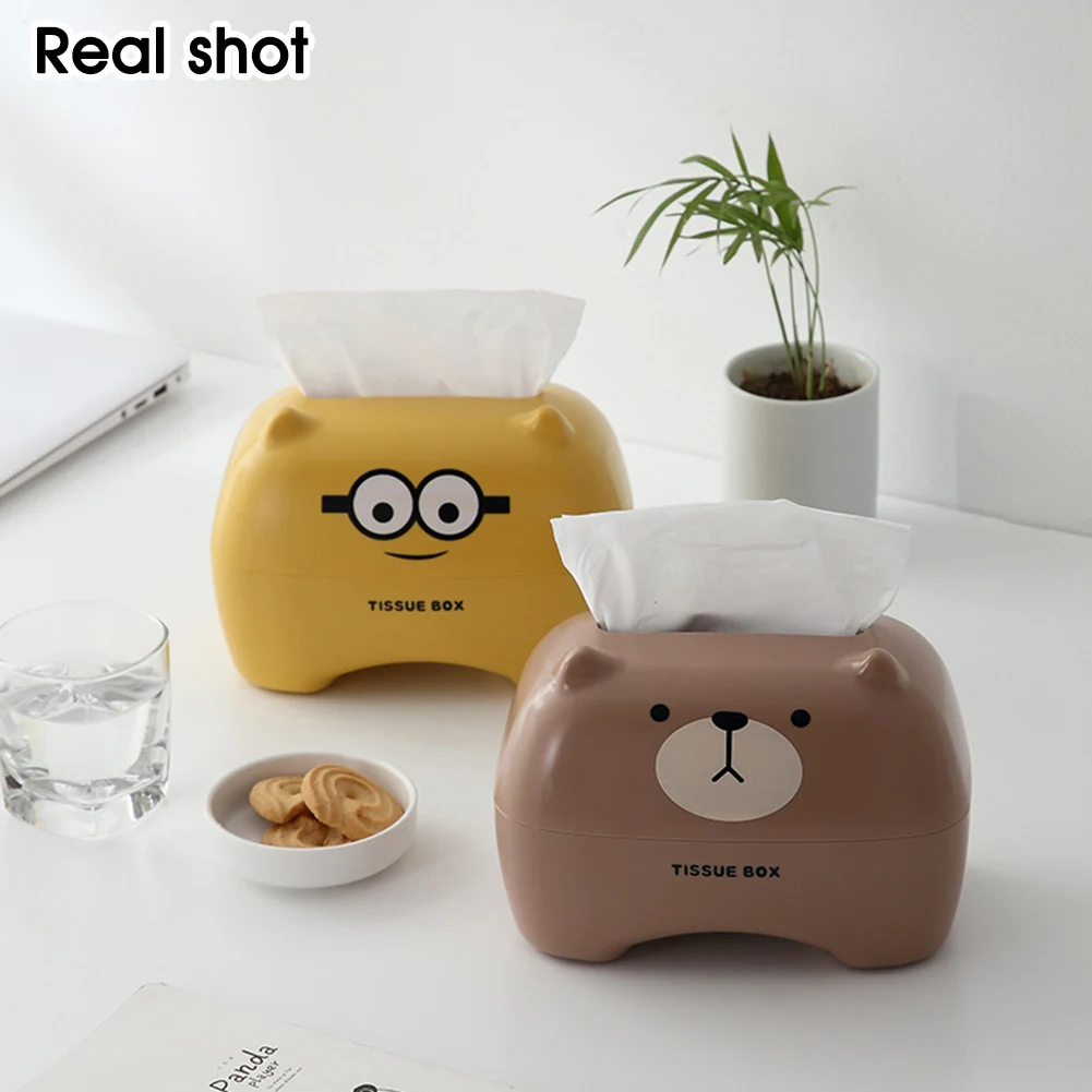 

Cute Tissue Holder Cartoon Napkin Tissue Box Holder Rectangular Paper Dispenser Box Storage Napkin Case Organizer Ornament Craft
