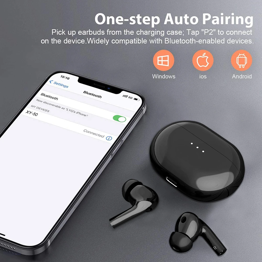 ONLIVING Беспроводной наушники Bluetooth 5 0 вкладыши TWS с Шум Снижение гарнитура двойного