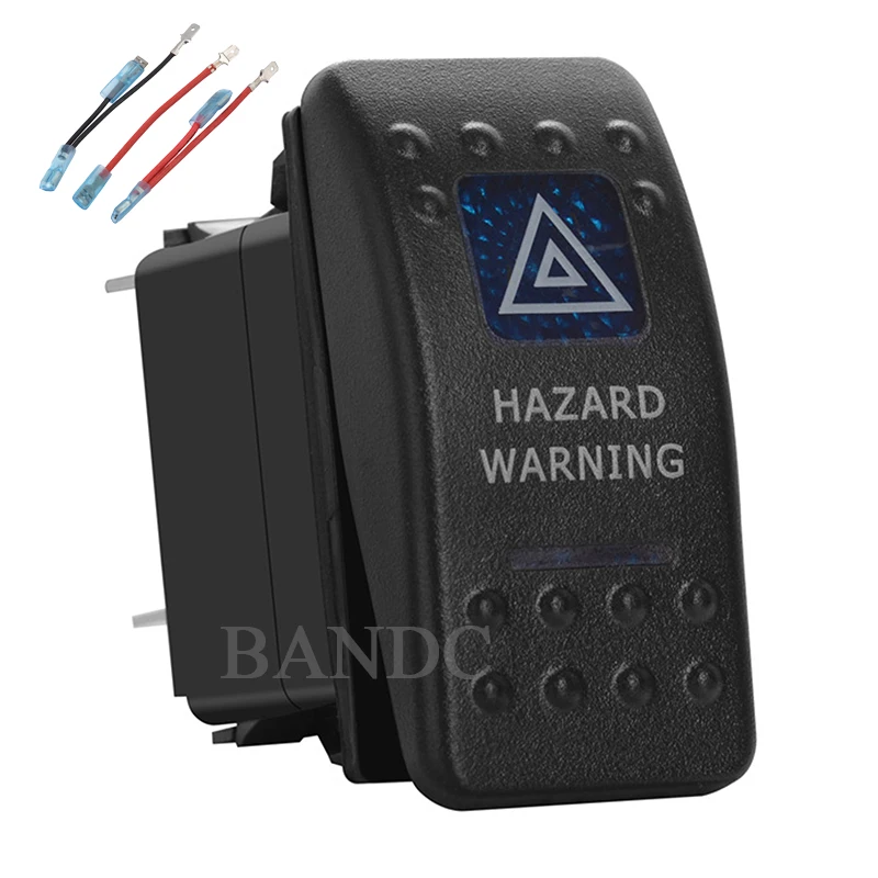 

HAZARD WARNING 5Pins On-Off SPST Blue Led Lights Toggle Switch for ARB/Carling/NARVA 4x4 Style，12V 20A 24V 10A，Jumper Wires Set