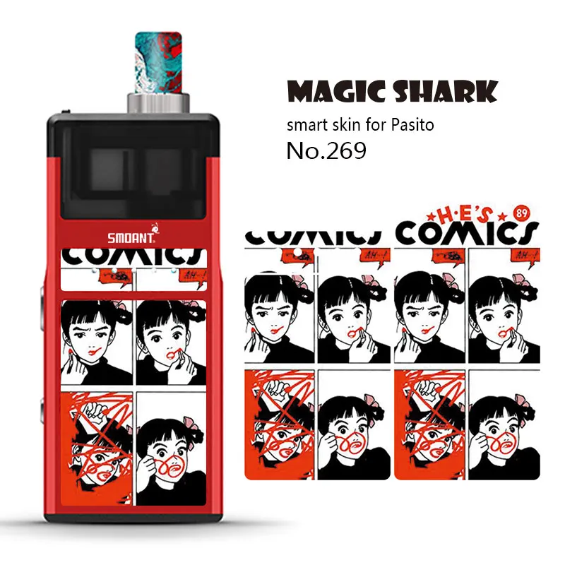 Magic Shark Motorcycle V-Vendetta Car Ghost Rider Stone Print Skin Film Cover Pod Vape Sticker Case for Smoant Pasito | Мобильные