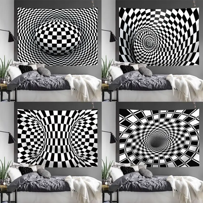 

Abstract Fabric Tapestry Bedroom Background Wall Hanging Beach Blanket Home Decoration Throw Bedspread