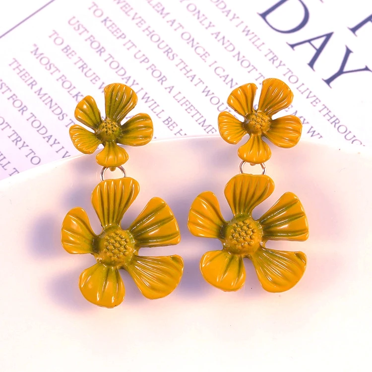 2019 корейские массивные серьги в виде цветка висячие для женщин модные ювелирные