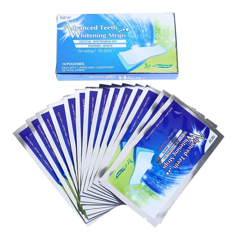 

28Pcs/14Pair White Gel Teeth Whitening Strips Oral Hygiene Dental Bleaching 3D Gel Teeth Whitening Strips