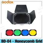 Сотовая решетка Godox BD-04 с 4-цветным гелевым фильтром для стандартного отражателя