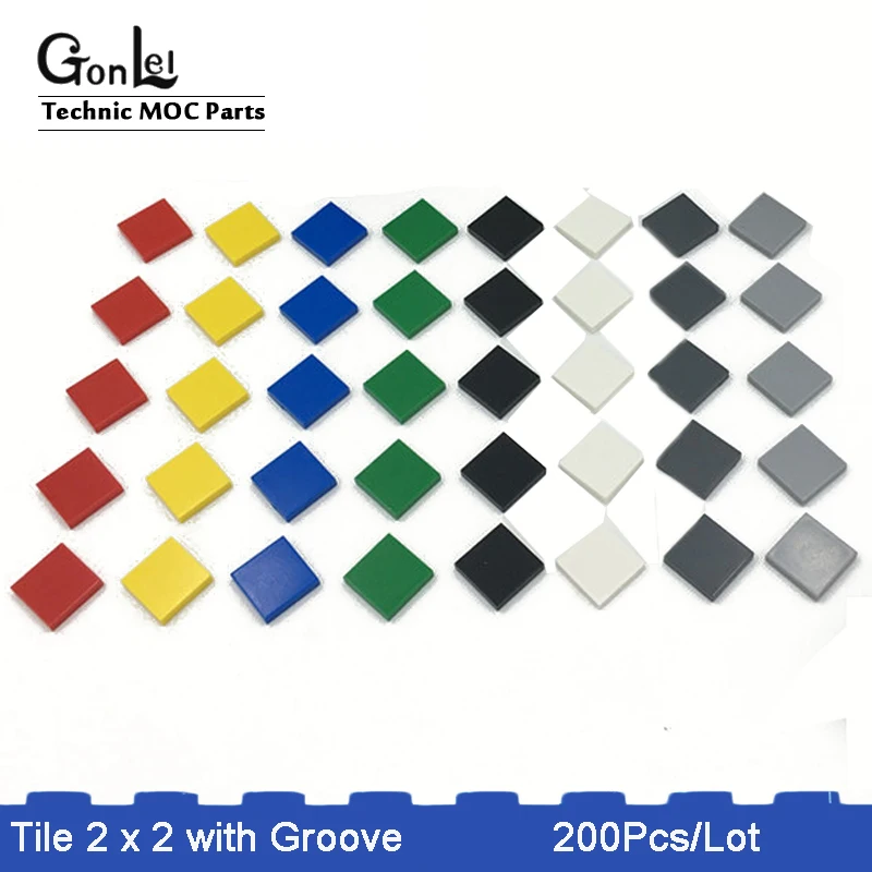 200 шт./лот MOC кирпичная плитка 2x2 с паз строительные блоки части DIY образовательные
