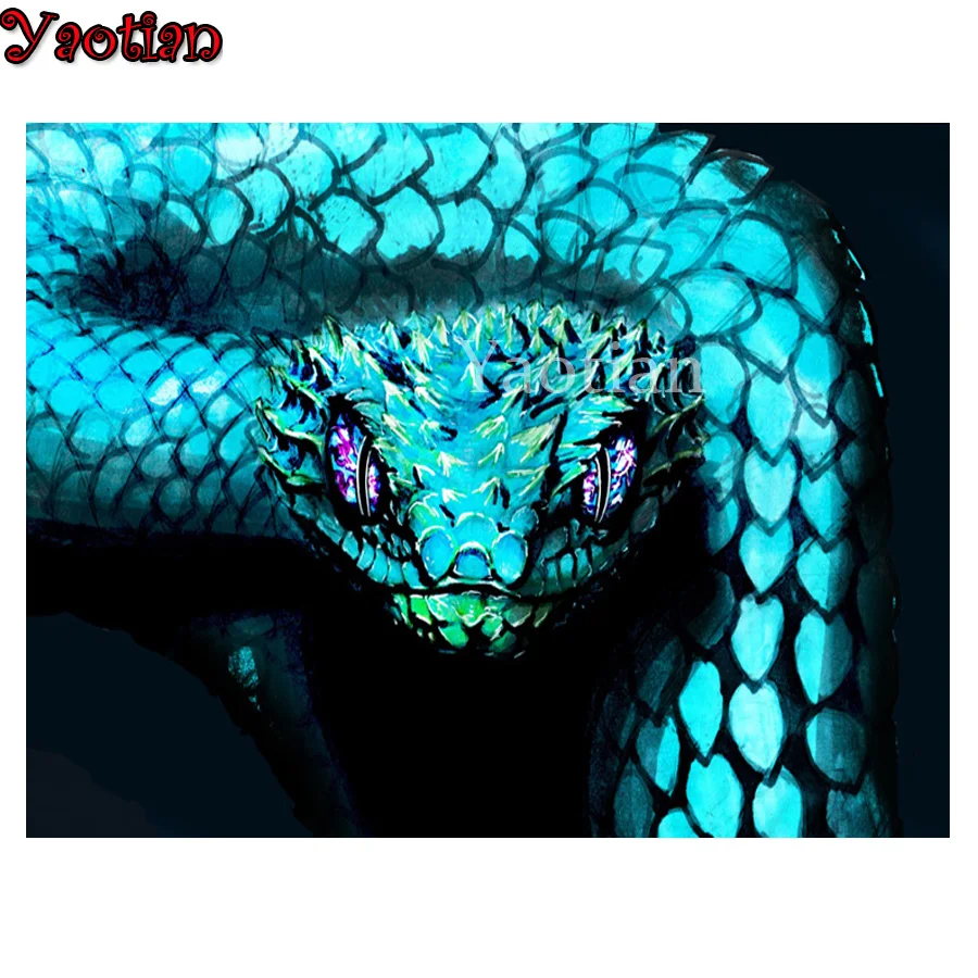 

Hot sale diamond embroidery Snake diamond painting cross stitch 5d full square round drill 5d puzzle picture Home Wall Decor