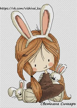 

t-Little Pirate Counted Cross Stitch Kit Cross stitch RS cotton with cross stitch Bunny girl