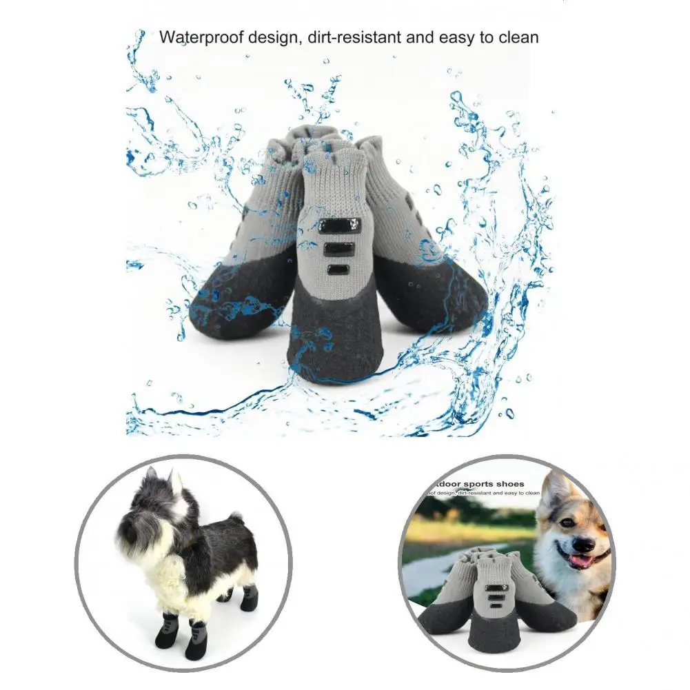 

4 шт., водонепроницаемые Нескользящие кроссовки для домашних животных