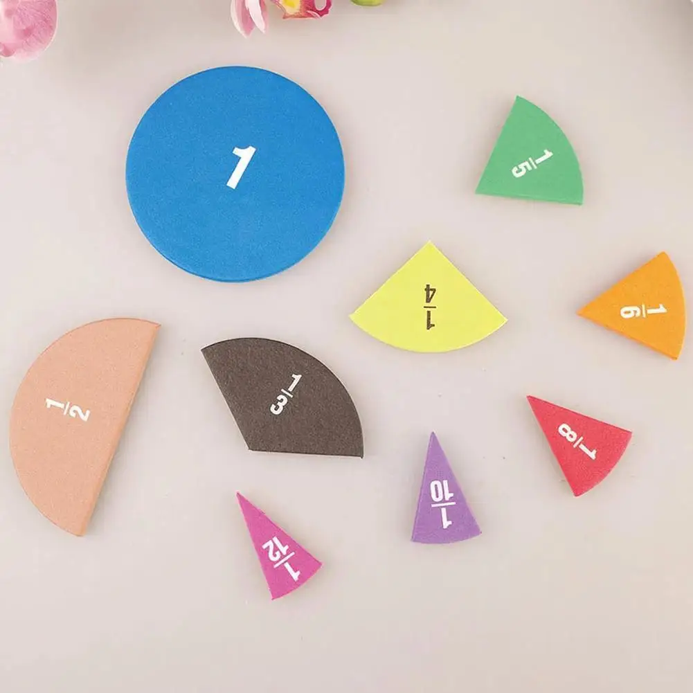 

Fractions Math Teaching Tool EVA Round Shape Instrument Kids Development Math Toy Gifts Educational Montessori Early J3X3