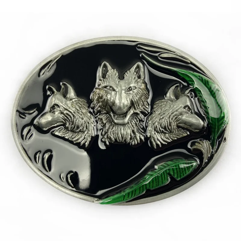 Эксклюзивная модная металлическая пряжка для ремня с изображением лесного волка