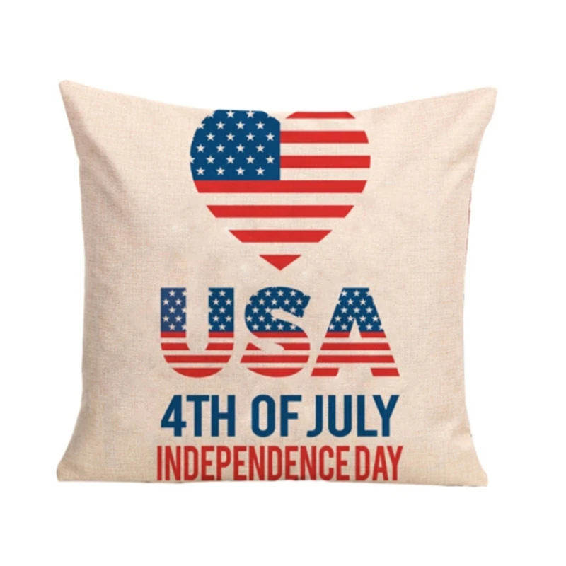 

4th of July Independence Day Throw Pillow Cover 18 x 18 Inch Pillowcase Cushion