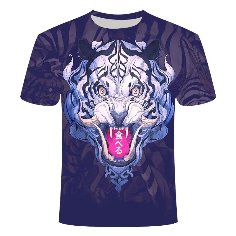 

Men's T-shirt Lion Short Sleeve Funny T-shirt 3d Printing Casual Men's T-shirt Summer New Top