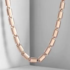 Цепочка с палочкой Marina LCN17 для мужчин и женщин, ожерелье из светло-розового золота 585 пробы, бижутерия, модные подарки, 5 мм, 60 см