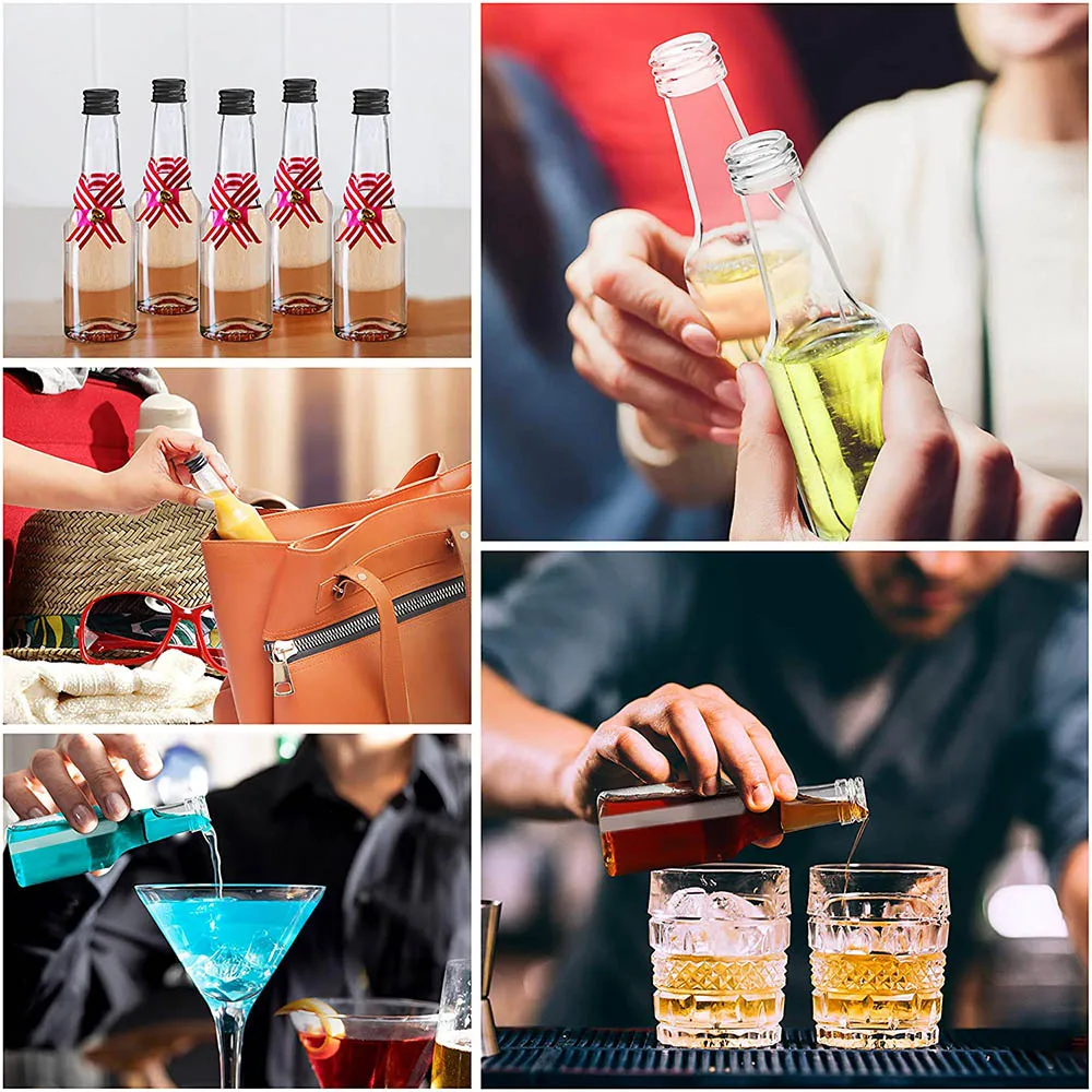 24Pcs 100ml Plastic Mini Liquor Bottles Empty Spirit & Liquid Funnel Miniature for Wedding party Bottle | Компьютеры и офис