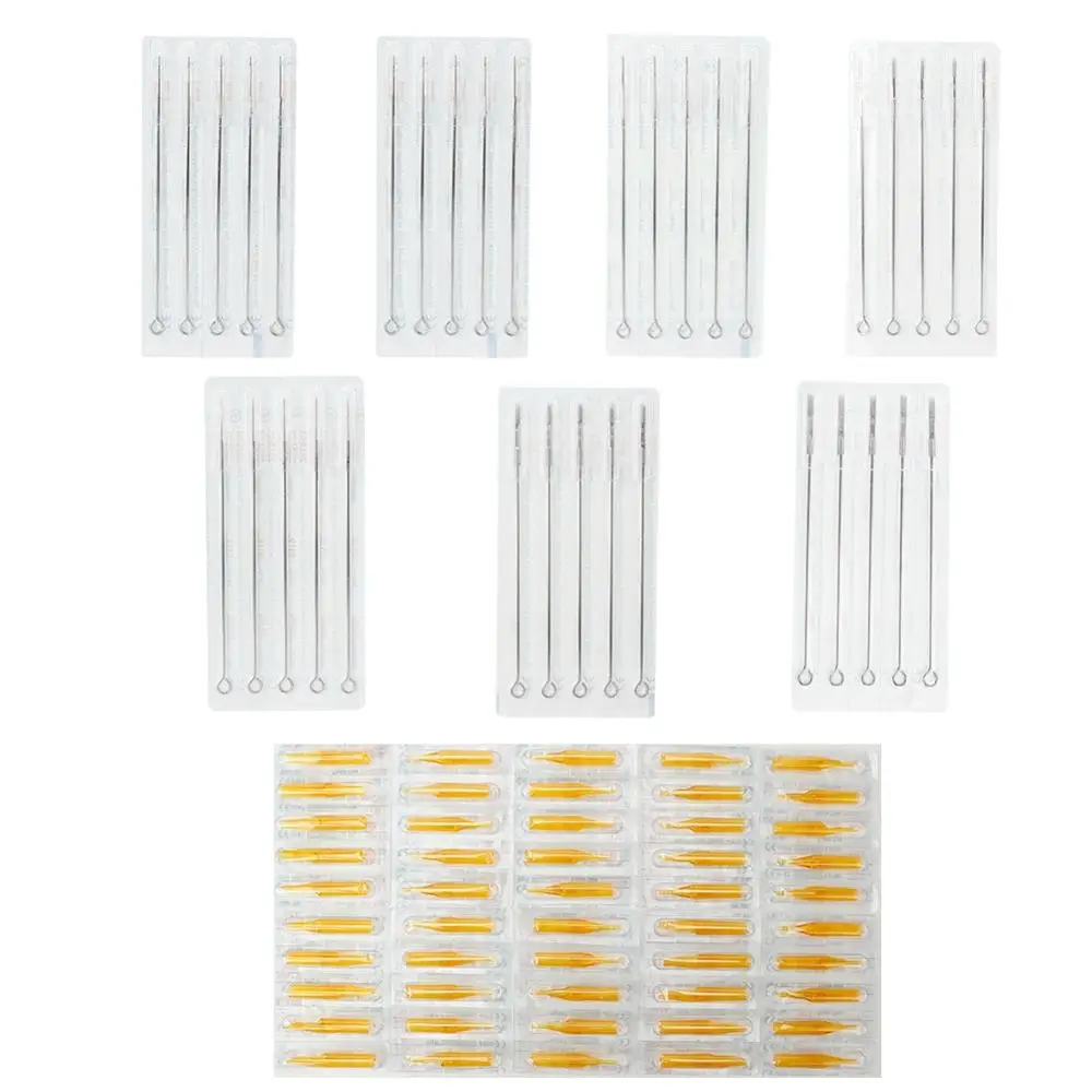 50 шт одноразовые иглы для татуировок смешанные картриджа набор полуперманентных