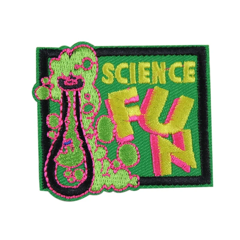 Cartoon Science Fiction Letter Embroidered Iron on Fun Burette Patch Ironing Clothing Sewing Supplies Decor Patches For | Дом и сад