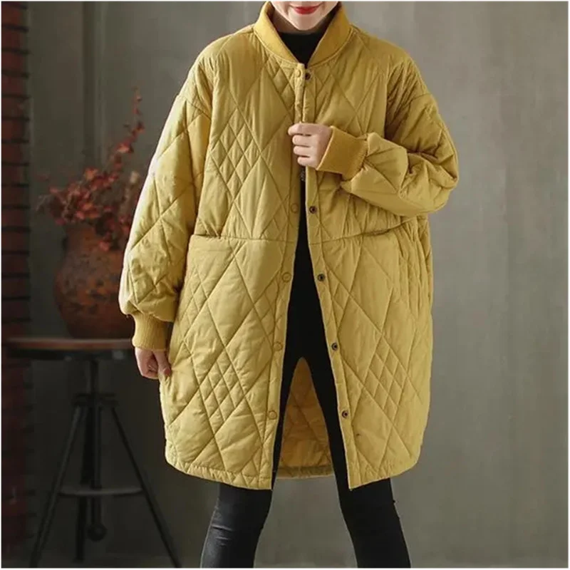 

Femme Autumn Winter Coat Women's 2022 New Loose Casual Cotton Jackets Parka Outerwear Female Black Clothing