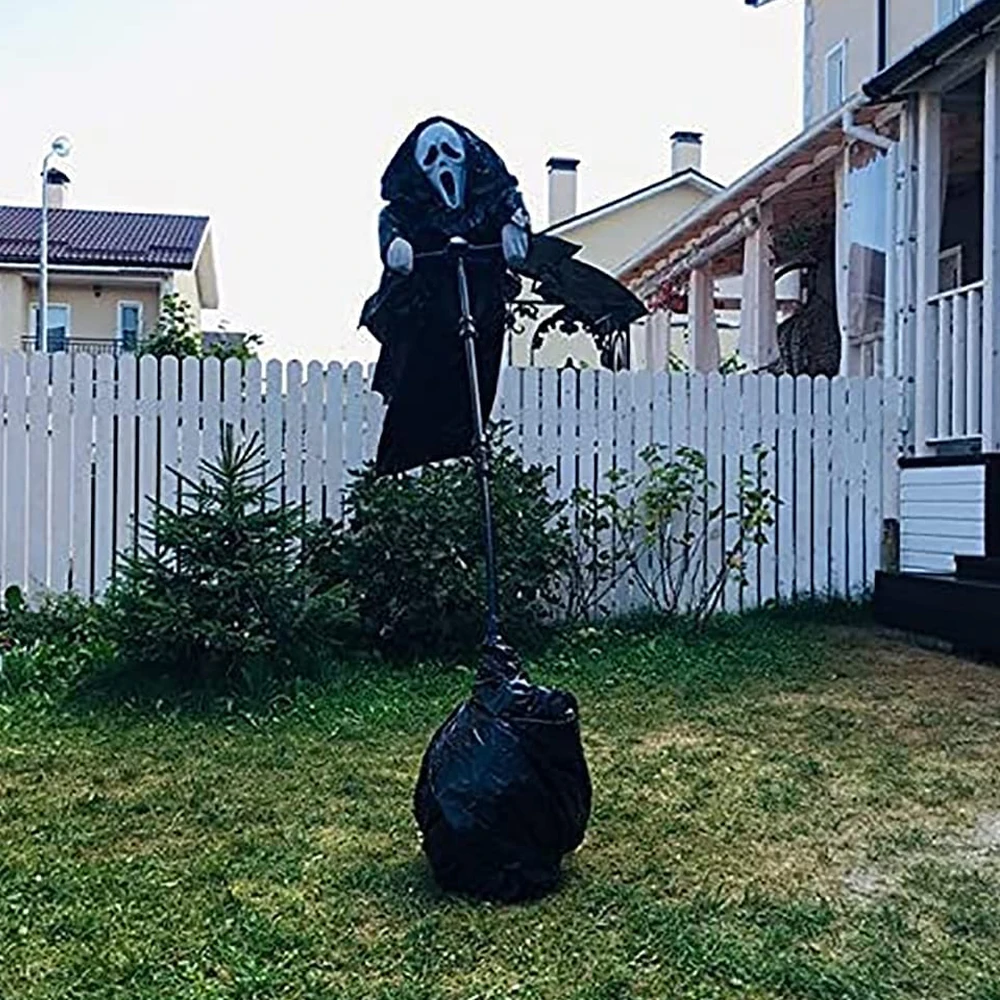 

New Creative Garden Ghostface Scream Scarecrow Yard Hanging Scary Halloween Ghostface Scarecrow Repeller Bird Insect repellent