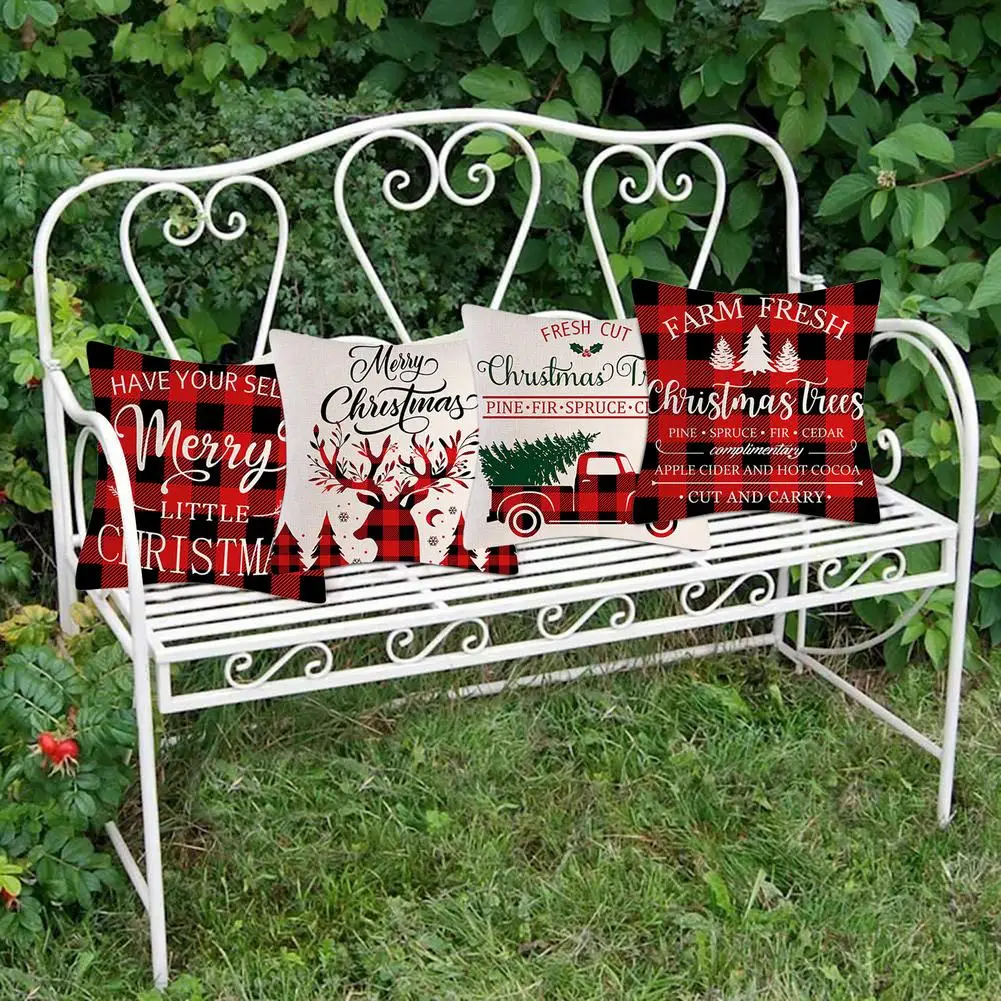 

18 In Elk Christmas Pillowcase Merry Christmas Decor For Home Christmas Cushion Cover Ornament 2021 New Year 2022 Without Pillow