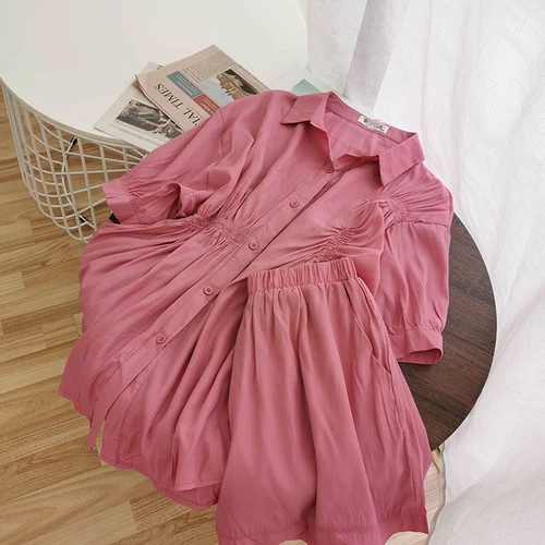 Комплект из двух предметов Женская Асимметричная плиссированная блузка с