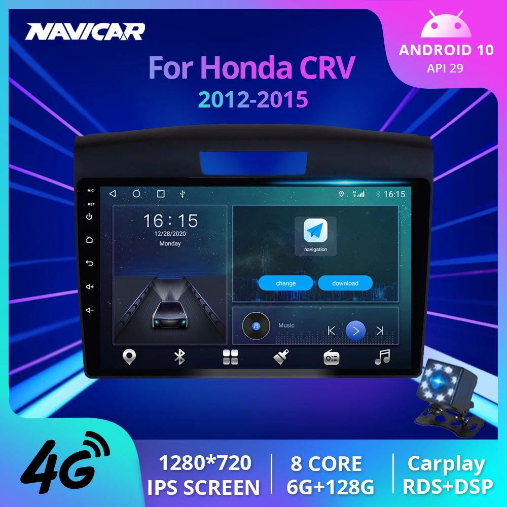 

Автомагнитола NAVICAR, 2DIN, Android 10, для Honda CR-V CRV 2012-2015, GPS-навигация, стереоприемник, автомагнитола, Автомобильный приемник, без DVD, 2DIN