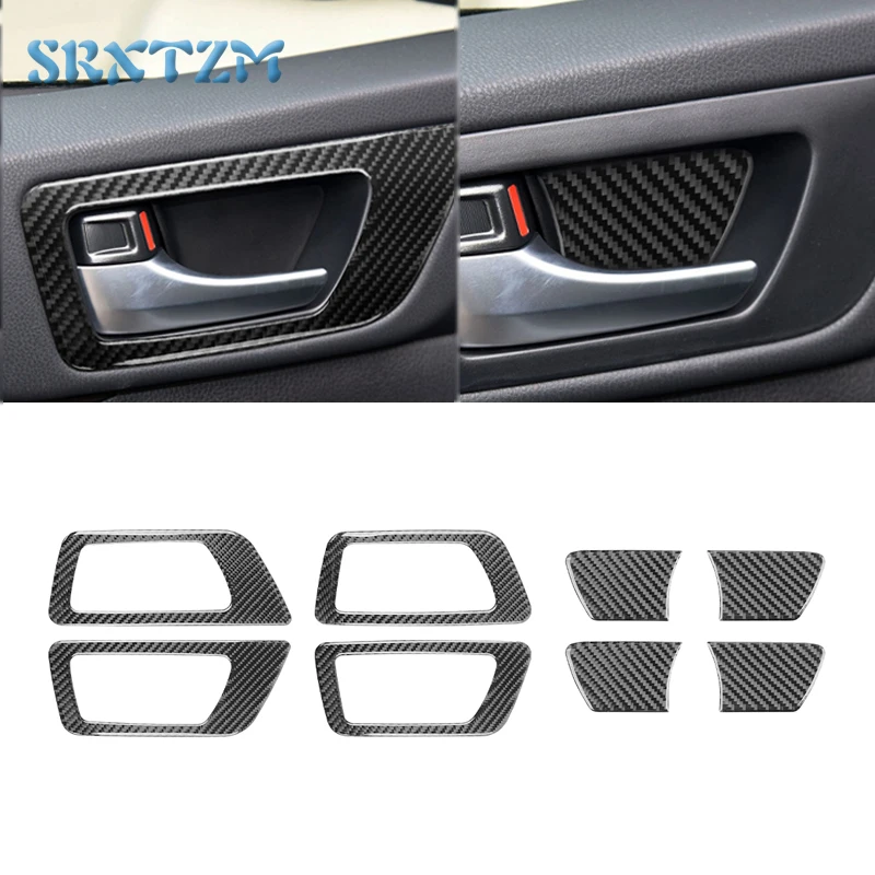 

Carbon Fiber Car Interior Door Handle Cover Trim Door Bowl Stickers For Toyota Highlander 2015 2016 2017 2018 Car Accessories