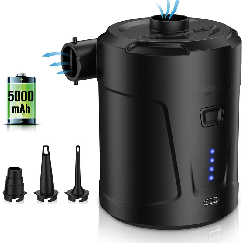 

NEW 5200mAh Built-In Power Supply USB Fast Pump Outdoors Air Cushion Swimming Ring Inflatable Sofa Wireless Electric Air Pump