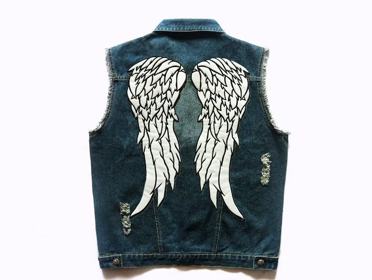 Большая Ткань DIY нашивки значки ходячие крылья смерти Панк Байкер большие нашивки мотоцикл вышивка свет отражение для джинсовый жилет