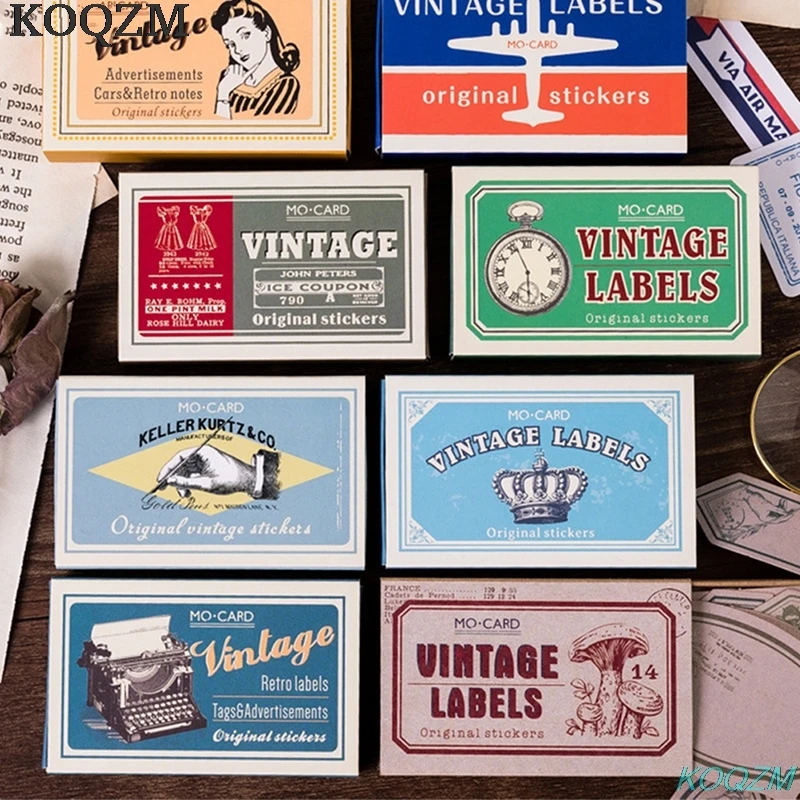 

60pcs/pack New Vintage DIY Diary Sticker Writable Label Album Scrapbooking Stickers Handbook Decoration
