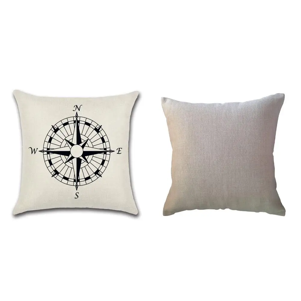 4 шт. чехол для подушки с компасом и пером винтажная декоративная подушка дивана в