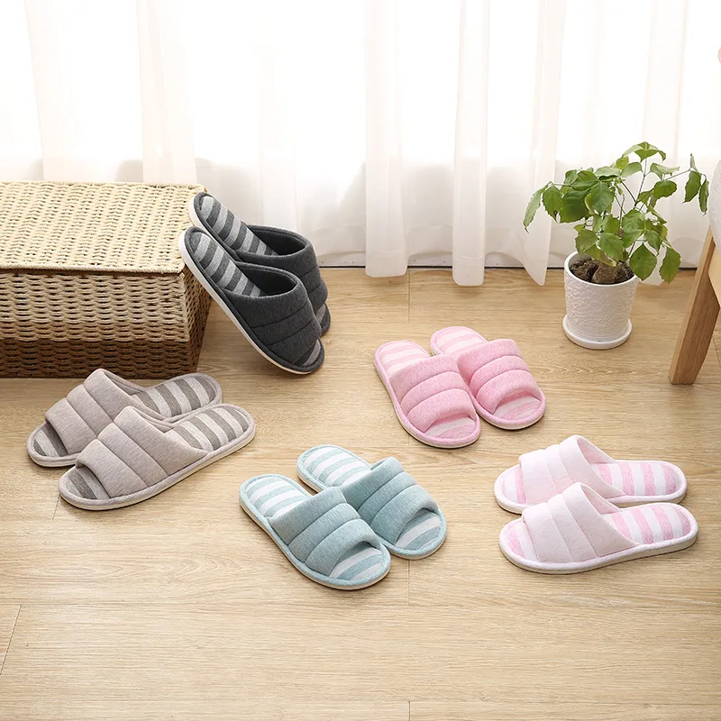 women indoor slippers anti slip lovers home flax slipper 2021 spring summer shoes woman men house floor cotton slides sh12281 free global shipping